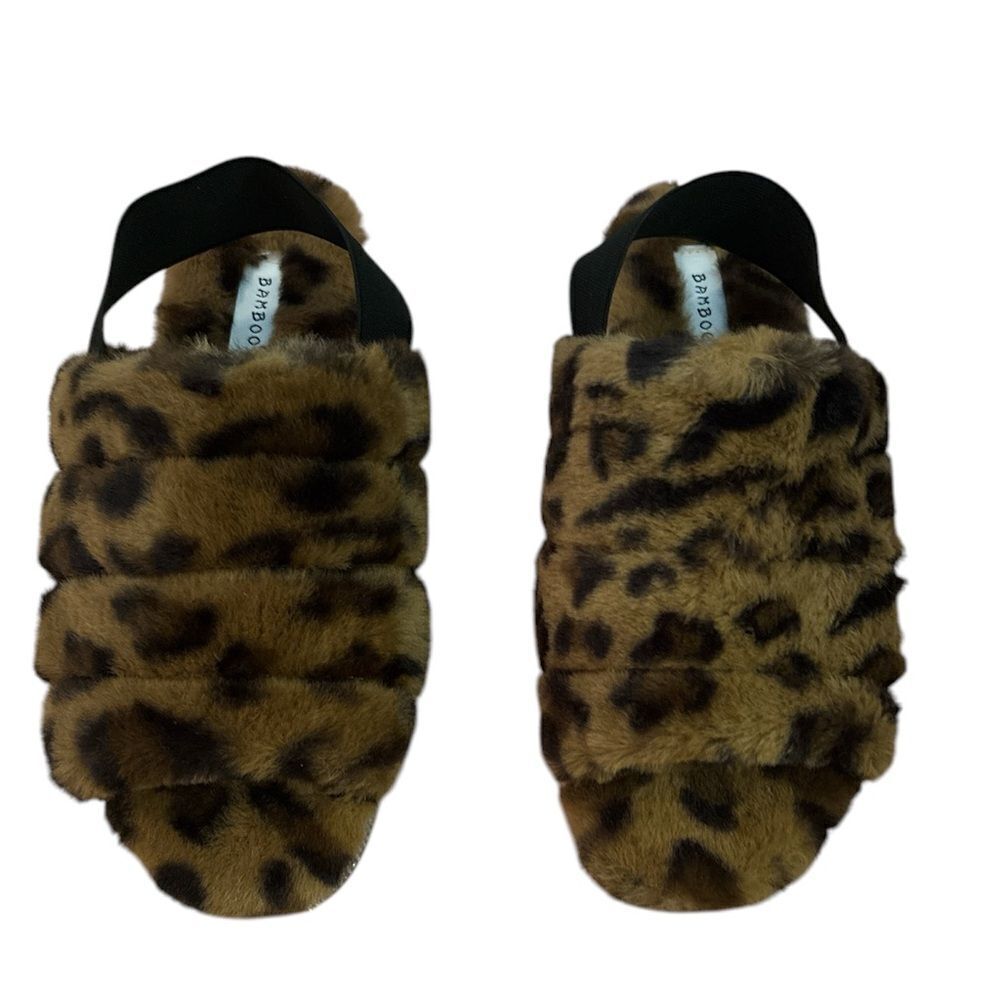 Leopard Fur Slipper Slides